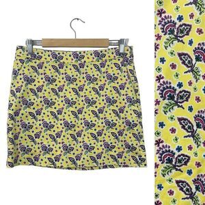 Ralph Lauren Polo Golf 6 Skort Skirt Yellow Floral Stretch Sport Womens